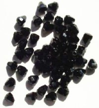 50 7mm Faceted Black Parachute Firepolish Beads